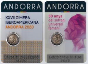 2020 Andorra € 2 50° Suffragio Universale Femminile e 27° Vertice Iberoamericano