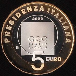 2020 Italia € 5 G 20 Bimetallico - immagine 2