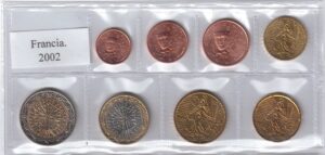 2002 Francia Serie annuale 8 valori sfusi