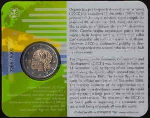 2020 Slovacchia € 2 20° dell'Adesione all'OCSE in Card - immagine 2