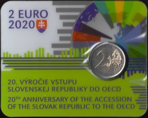 2020 Slovacchia € 2 20° dell'Adesione all'OCSE in Card
