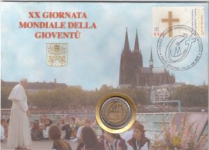 2005 Vaticano Busta Filatelico Numismatica Giornata Della Gioventù