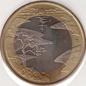 2013 Finlandia € 5 Natura Nordica - Estate - Il Sole di Mezzanotte