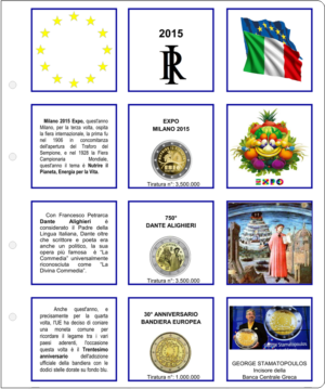 2015 Italia € 2 Commemorativi Expo-Dante-Bandiera Aggiornamento Monetando