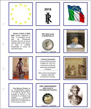 2016 Italia € 2 Commemorativi Donatello - Plauto Aggiornamento Monetando