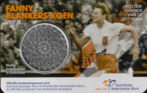 2018 Olanda € 5 Card FANNY BLANKERS KOEN Atletica leggera