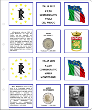 2020 Italia € 2 Commemorativi Vigili del Fuoco - Maria Montessori Aggiornamento Monetando