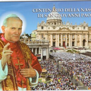 2020 Vaticano Busta Filatelico Numismatica 100° della Nascita Giovanni Paolo II°