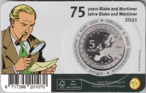 2021 Belgio € 5 Blake e Mortimer Card Colore - immagine 3