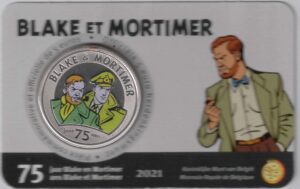 2021 Belgio € 5 Blake e Mortimer Card Colore - immagine 2