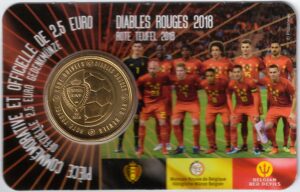 2018 Belgio € 2,50 Red Devil Card coppia versione francese e olandese