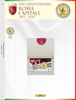 2021 Italia € 2  Coin card 150° Roma Capitale Aggiornamento Abafil
