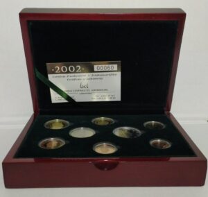 2002 Lussemburgo Serie Zecca Fondo Specchio