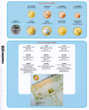 2005 Italia Serie Zecca 9 valori con Argento Aggiornamento Masterphil
