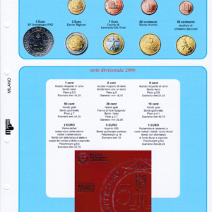2008 Italia Serie Zecca 9 valori con Argento Aggiornamento Masterphil