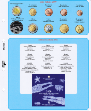 2009 Italia Serie Zecca 10 valori con Argento Aggiornamento Masterphil