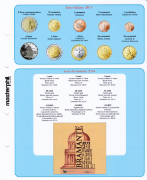 2014 Italia Serie Zecca 10 valori con Argento Aggiornamento Masterphil