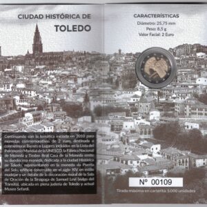 2021 Spagna € 2 Città Storica di Toledo Fondo Specchio
