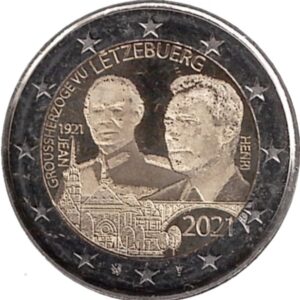 2021 Lussemburgo € 2 100° Anniversario Nascita Granduca Jean Ologramma