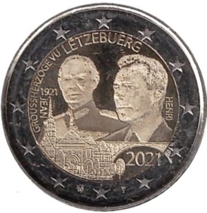2021 Lussemburgo € 2 100° Anniversario Nascita Granduca Jean Ologramma