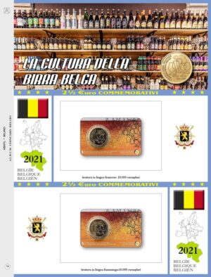 2021 Belgio € 2,50 Cultura della Birra Belga Card Aggiornamento Abafil doppia lingua