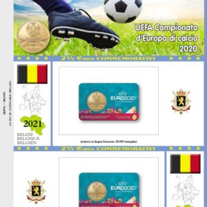 2021 Belgio € 2,50 Coppa Uefa Card Aggiornamento Abafil doppia lingua