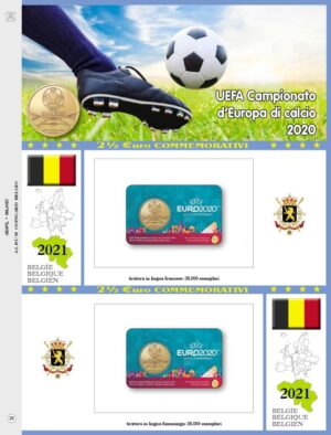 2021 Belgio € 2,50 Coppa Uefa Card Aggiornamento Abafil doppia lingua
