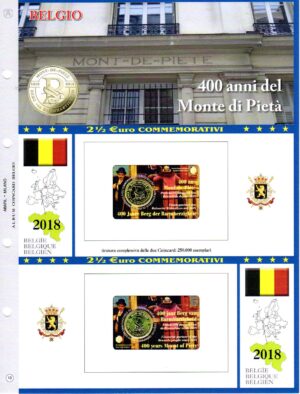2018 Belgio € 2 e 1/2 Monte di Pietà in Card Aggiornamento Abafil doppia lingua