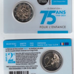 2021 Francia € 2 75° Anniversario UNICEF Card