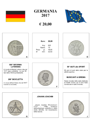 2017 Germania € 20 Aggiornamento Monetando
