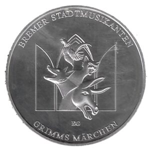 2017 Germania € 20 Argento I 4 musicanti di Brema
