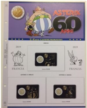 2019 Francia € 2 Asterix - Set tre card Aggiornamento Abafil