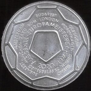 2021 Germania € 20 Calcio Europei 2020 zecca J