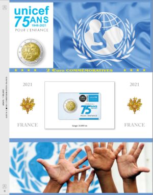 2021 Francia € 2 75° Unicef Card Aggiornamento Abafil