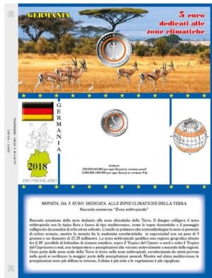 2018 Germania € 5 polimero Zona Sub Tropicale Arancio Aggiornamento Abafil Singola Zecca