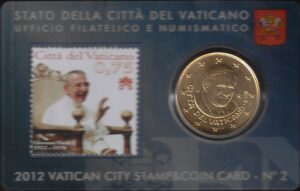 2012 Vaticano Stamp & Coin Card n° 2