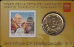 2013 Vaticano Stamp & Coin Card n° 4