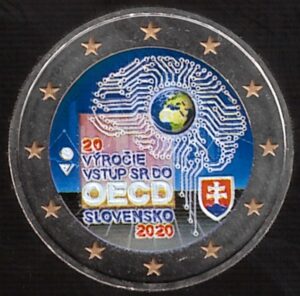 2020 Slovacchia € 2 20° dell'Adesione all'OCSE Colore