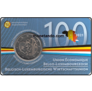2021 Belgio € 2 100° Unione Economica Belgio-Lux Card due versioni - immagine 2