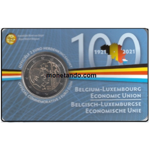 2021 Belgio € 2 100° Unione Economica Belgio-Lux Card due versioni - immagine 3
