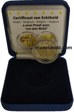 2021 Belgio € 2 Unione Economica Commerciale Belgio-Luxemburgo Fondo Specchio - immagine 2