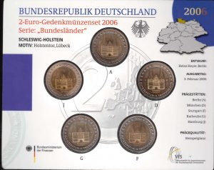 2006 Germania € 2 Lubecca 5 zecche Folder