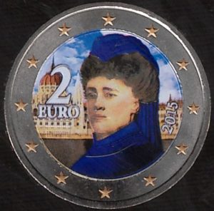 2015 Austria € 2 Circolazione Bertha Von Suttner Colore