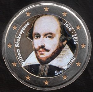 2016 San Marino € 2 Shakespeare Colore