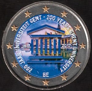 2017 Belgio € 2 Università di Gand Colore
