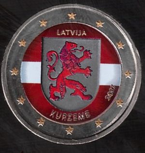 2017 Lettonia € 2 Regioni Storiche Kurzeme Colore