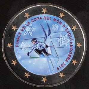 2019 Andorra € 2 Mondiali di Sci Colore
