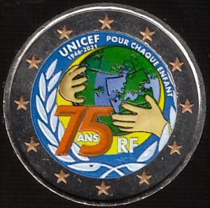 2021 Francia € 2 75° Anniversario UNICEF Colore