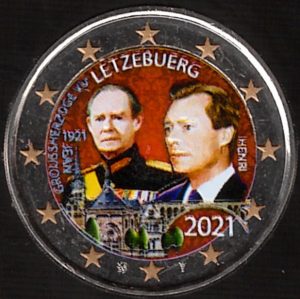 2021 Lussemburgo € 2 100° Anniversario Nascita Granduca Jean Colore
