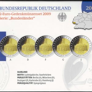 2009 Germania Saarland € 2 5 zecche Folder Proof